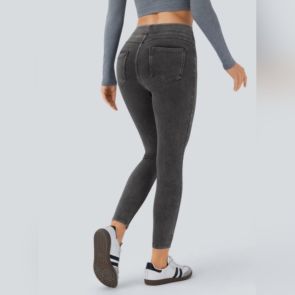 HALARA Pants - NWT Halara Flex High Waisted Pockets Stretchy Knit Denim Leggings Size XL